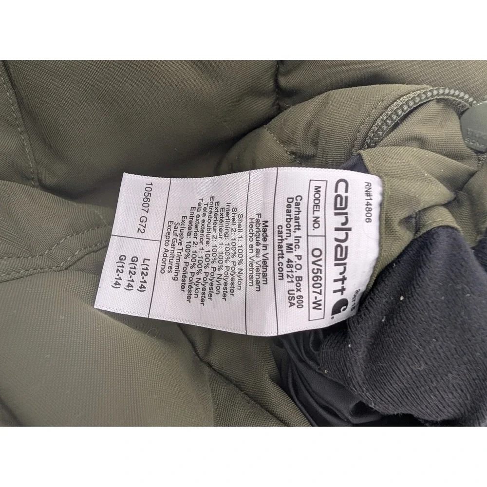 Carhartt Montana Puffer Vest Sherpa Lined Green OV5607-W Size L (12-14)